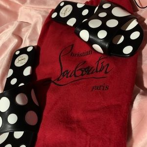 Christian Louboutin Black Bubble Mule Flat Sandals